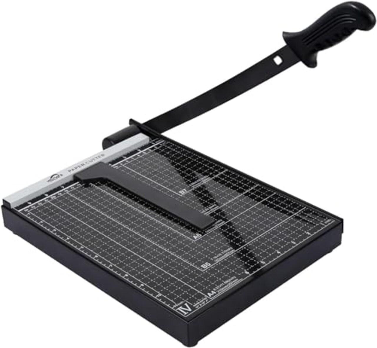 ISDIR Paper Cutter Guillotine, 12 Inch Paper Cutting Board, 12 Sheets Capacity, Heavy Duty Metal Base, Dual Paper Guide Bars, Professional Paper Cutter and Trimmer for Home, Office
